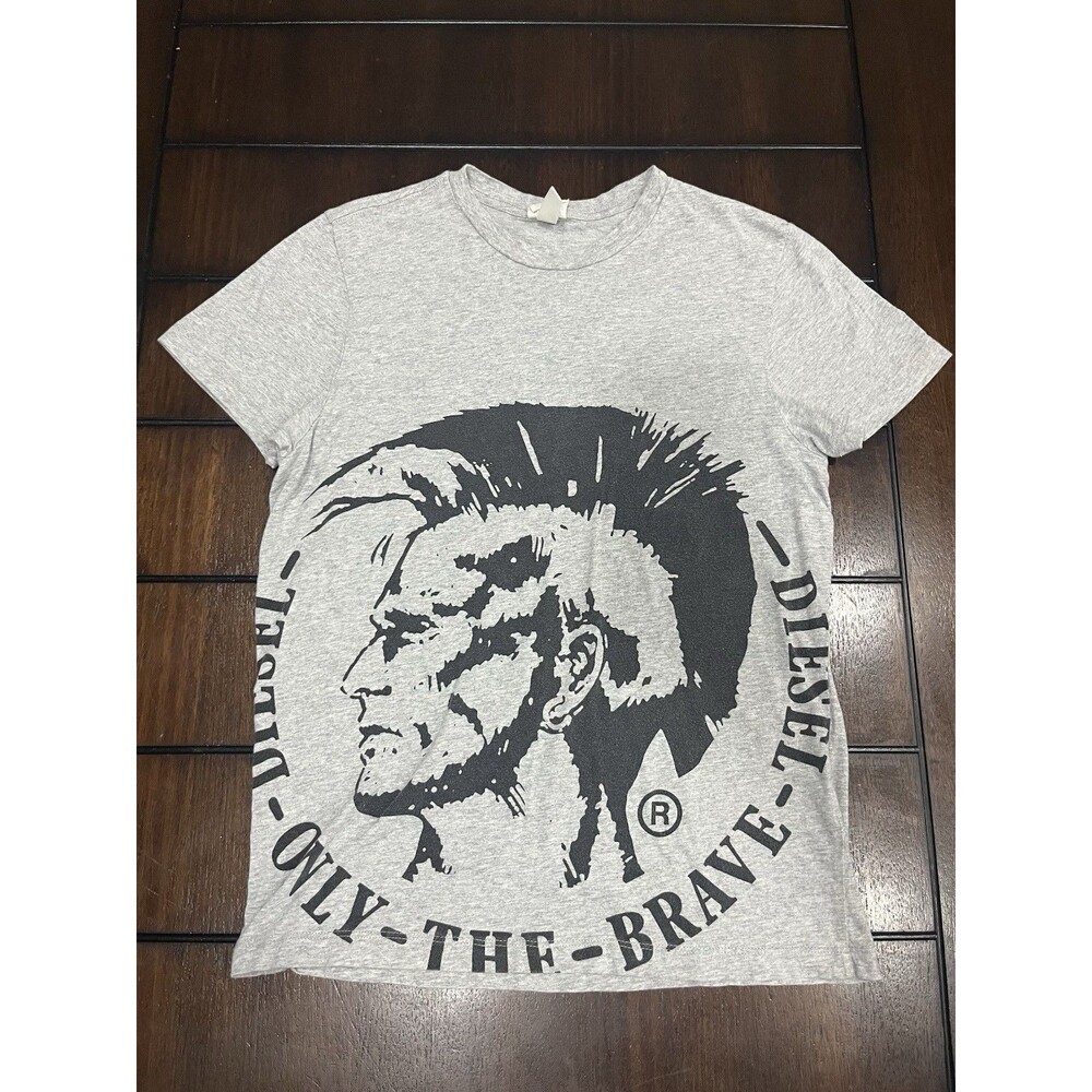 Diesel Kids Unisex Grey Mohawk Logo T-Shirt Only The Brave Size 14 (XL Youth)